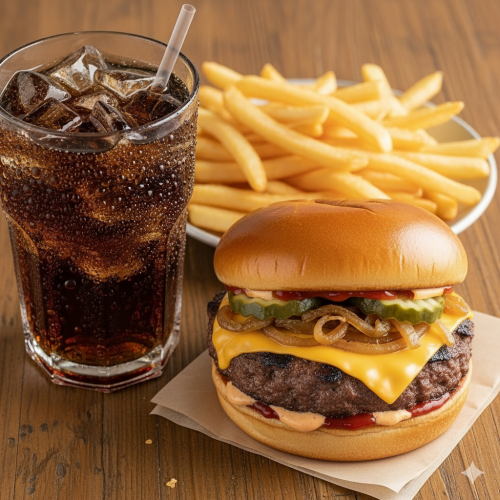 1db smash burger+Hasábburgonya+Coca Cola(Ebéd)